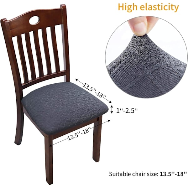 Spisestuestoltrekk 4 Stykker Universelt Avtakbart Elastisk Stretch Trekk For Dekorasjon Hjem Hotell Seremoni Bryllup Møte Jul Etc (mørk Grå)