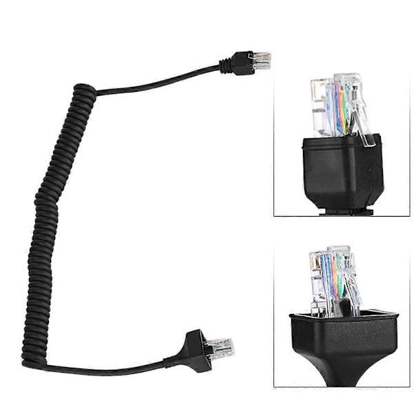 8 Pin 50cm Mikrofonkabelledning til Kenwood Radio Sort