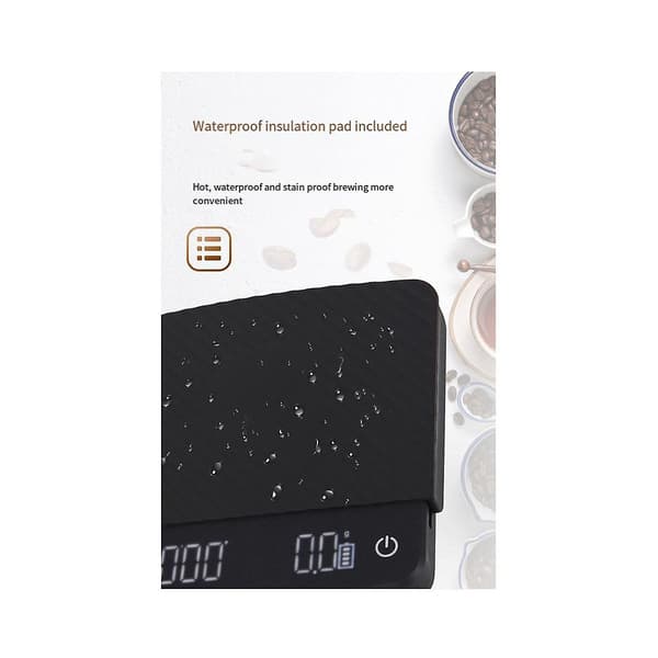 Elektronisk Kaffevåg, Digital Kaffevåg med Timer, 2kg/0.1g LED Smart Ki