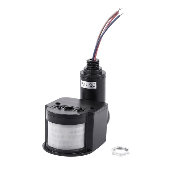 Udendørs 12V DC Automatisk Infrarød PIR Bevægelsessensor Switch til LED Lys, Sort