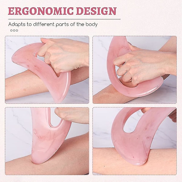 Gua Sha Massasjeverktøy med Håndtak for Rygg, Nakke, Ansikt, Benmassasje, Lymfedrenasje, Cellulittfjerning (harpiks)