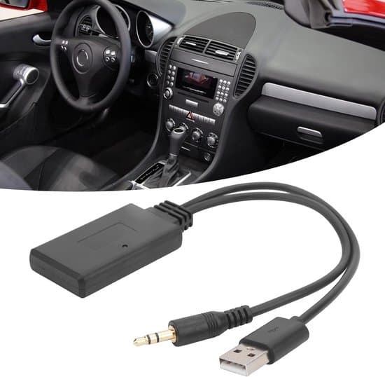 Bil Bluetooth-adapter – Trådløs 3,5 mm lydspiller med AUX/USB – Bluetooth 5.0-sender for bilradio