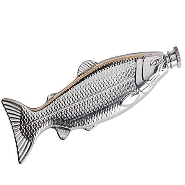 Flat Hip Flask - Fish Shaped Stainless Steel Hip Flask for Men with Funnel, 120ml