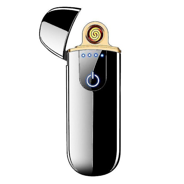 Elektronisk lighter, smart USB genopladelig lighter, mini elektrisk lighter med berørings tænding, vindtæt flammeløs lighter plasma lighter med batteri indikator
