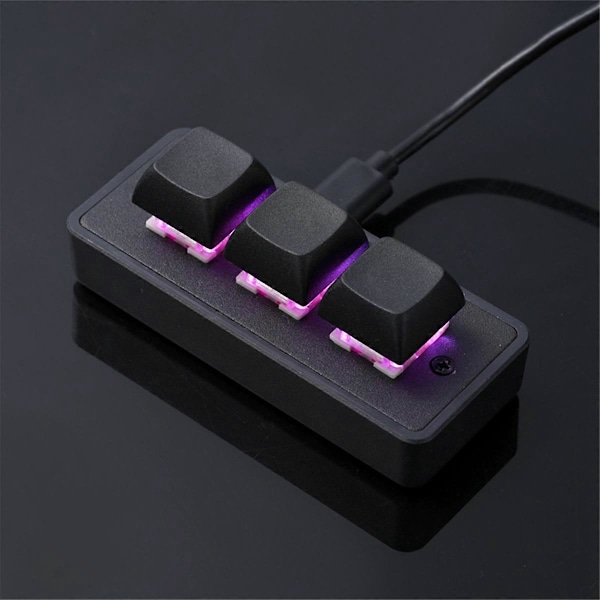 APAYADO Brugerdefineret Mini Tastatur 3 Taster Programmering Makro Tastatur Kopier Indsæt Klip USB Mekanisk Tastatur