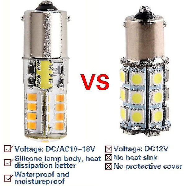 Led-lampor 12v 3w, varm 3000k, S för , Rvs, bilar, utomhusbelysning, etc. (2-pack)