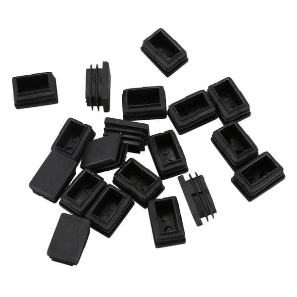 20 st Plast Rektangulär Ändkåpa 30mm x 20mm Gängad Rör Rörinsats