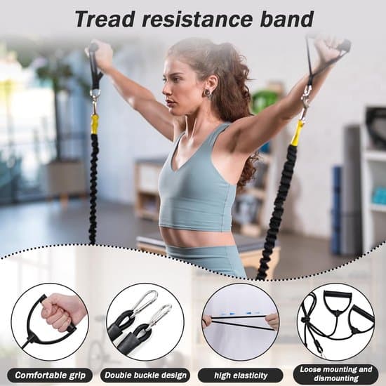 2-pack Stepper Resistance Bands with Handles & Clips - Exercise Cables for Strength Training - Black