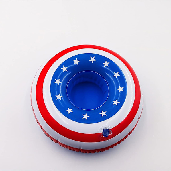 Flydende Poolbar, Oppustelig Poolmadras, 10 stk. Oppustelig Kopholder Amerikansk Flag Flydende Vandkopholder Drikkevareholder