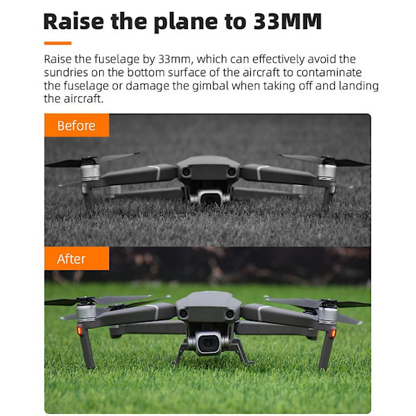 Snabbavlösningslandningsställhöjdsförlängare Utökad fotskydd för Mavic 2