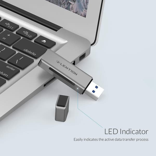 H7 Aluminium USB 3.0 Kortleser SD 3.0 Adapter for SD/SDXC/SDHC Micro-SD/Micro-SDXC/Micro-Kortleser