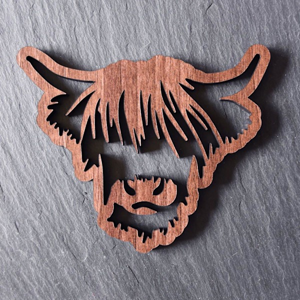 Träunderlägg Highland Cow Coasters Nötkreatur Bordstabletter Mini Pall Underlägg DIY Hantverk För Bröllop Fest Dekoration