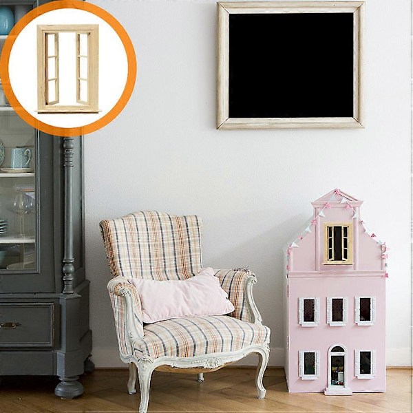 Nukkekodin miniatyyri-ikkuna, miniatyyrikalusteet, nukketarvikkeet, lasten lelut