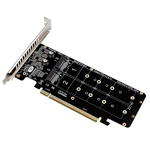PCI-E 16X - M.2 M-avaimeen NVME x4 laajennuskortti kaksisuuntainen Mini PCIE X16