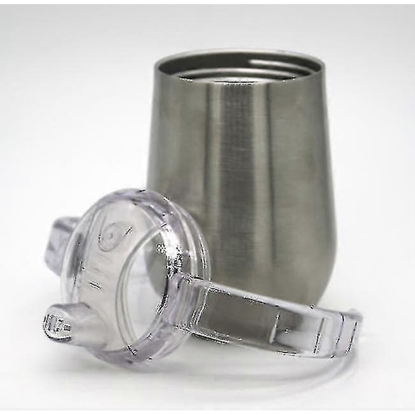 Baby Sippy Kopp Med Håndtak Dobbelt Lag 304 Rustfritt Stål BPA-fri (Naturfarge)