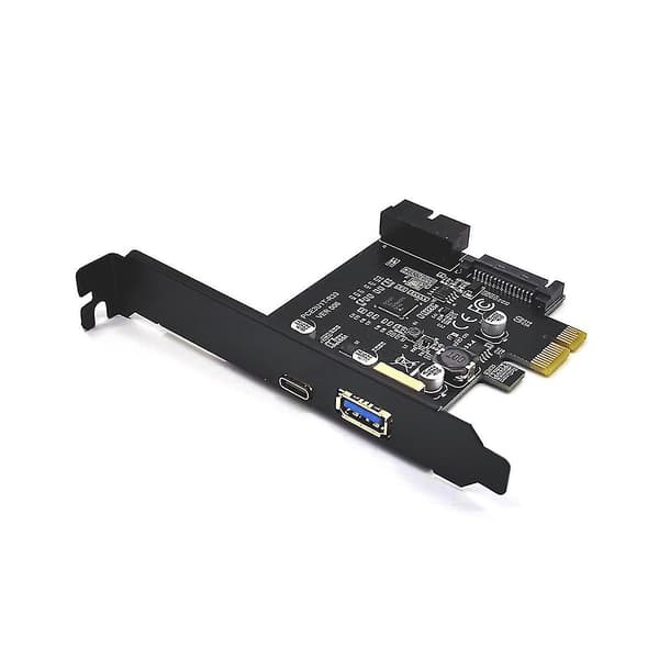 PCI-e 1x till USB 3.2 Gen1 USB3.2 Typ-C Frontadapterkort 2 Portar (Typ C + Typ A) Utbyggnadskort