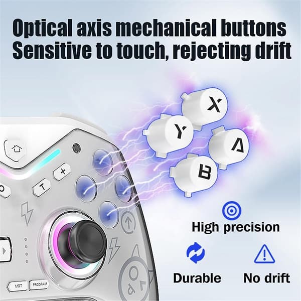 Spillekonsol Trådløs Spilcontroller Programmerbar Gamepad Hall Joystick Support til Switch/Steam /