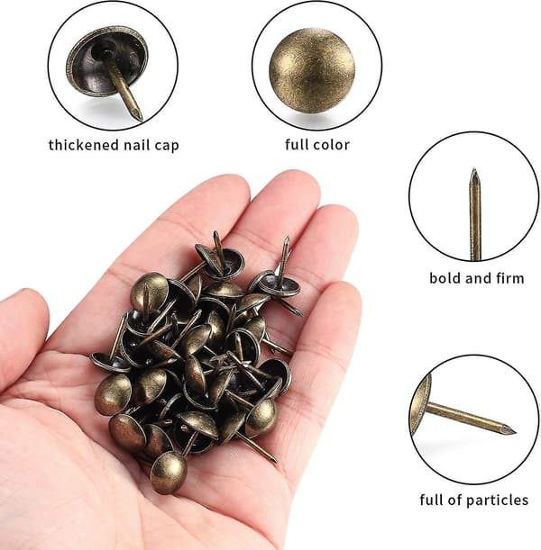 100 stk. Polstringssøm, Dekorative Polstringssøm, Polstringsstifter, Jernmøbelsøm