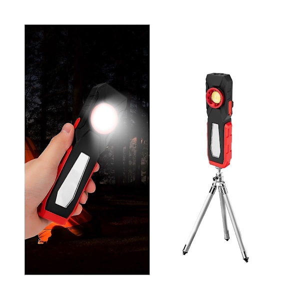 Kraftfull COB LED Arbetslampa USB Laddningsbar Campinglykta Magnetisk Arbetslampa Nödljus Varningslampa