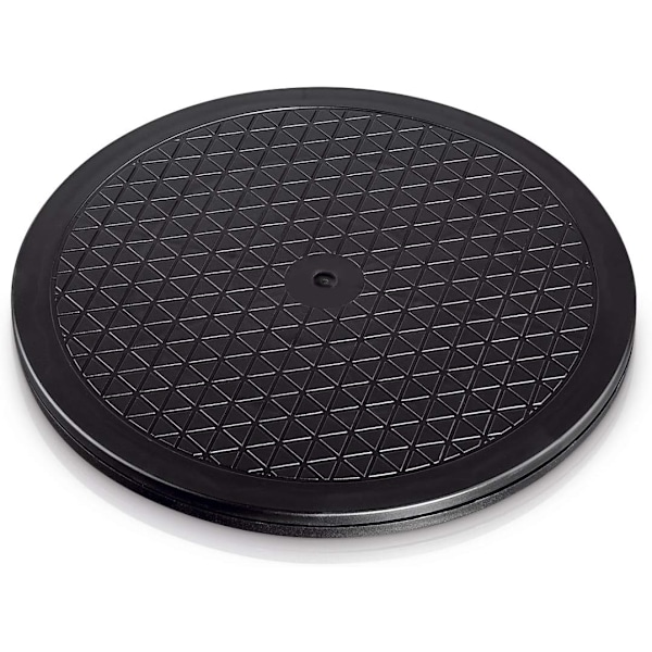 Universell rund bricka (30 cm, perfekt för TV, högtalare, skärmar, köksmaskiner) Svart