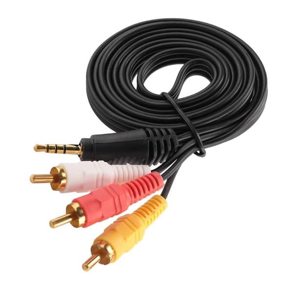 4,9ft Lang 3,5mm Jack til 3 RCA Han Adapter AV Forlængerkabel til TV VCD DVD