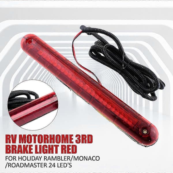 24 LED RV Husbil 3:e Bromsljus Röd för Holiday Rambler Monaco Roadmaster