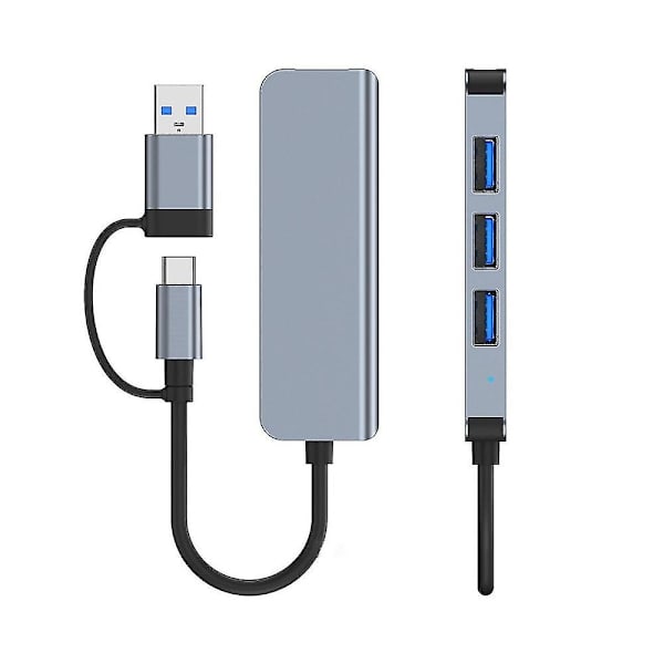 4 Portin USB 3.0 Hub Type-C -sovitin USB 2.0 -nopea tiedonsiirto -monisatamainen USB-jakaja -laajennin