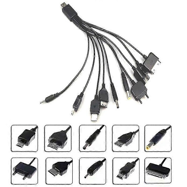 USB-kabler for Motorola Samsung LG - 10 i 1 Multifunksjonell Lader Datakabel