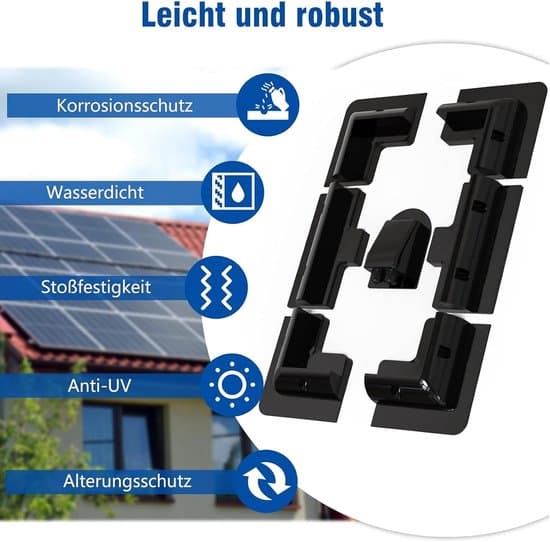 Solar Panel Holder Set - Solar Panel Mounting Brackets - Solar Energy Installation - High Quality UV Resistant Plastic - 7 Pieces - White