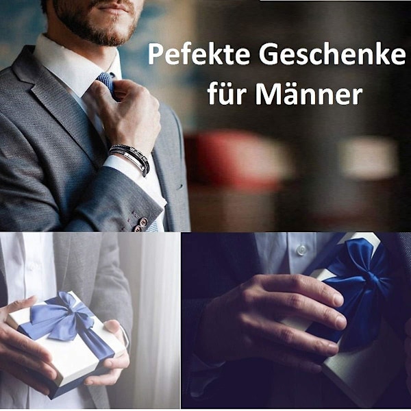 Läderarmband för män, äkta läderarmband