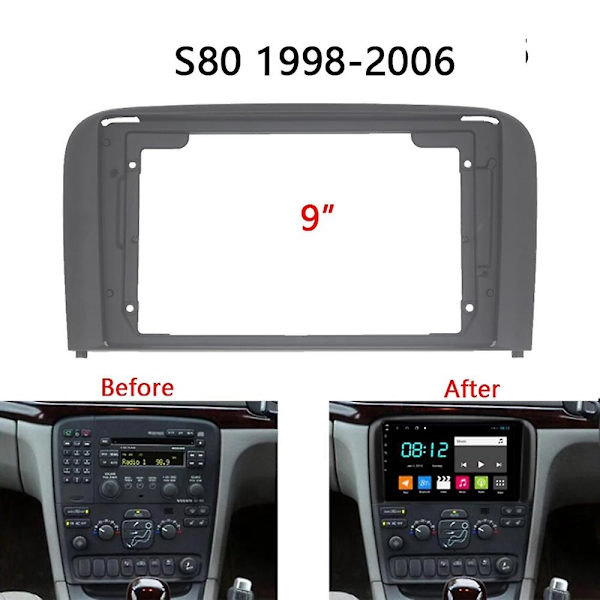 2din Bilradio Fascia Til S80 1998-2006 Dvd Stereo Ramme Plade Adapter Monterings Dash Installation B