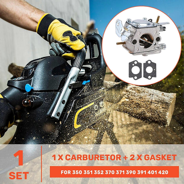 Kaasutin Partner 350 351 352 370 371 390 391 401 420 -moottorisahoihin ja Cat 335 435 436 440 -moottorisahoihin, PN 53007
