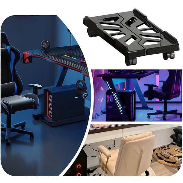 Computer Tower Stand Justerbar Mobil CPU Stand CPU Holder PC Tower Stand med Rullende Hjul Riser Stand Hvid