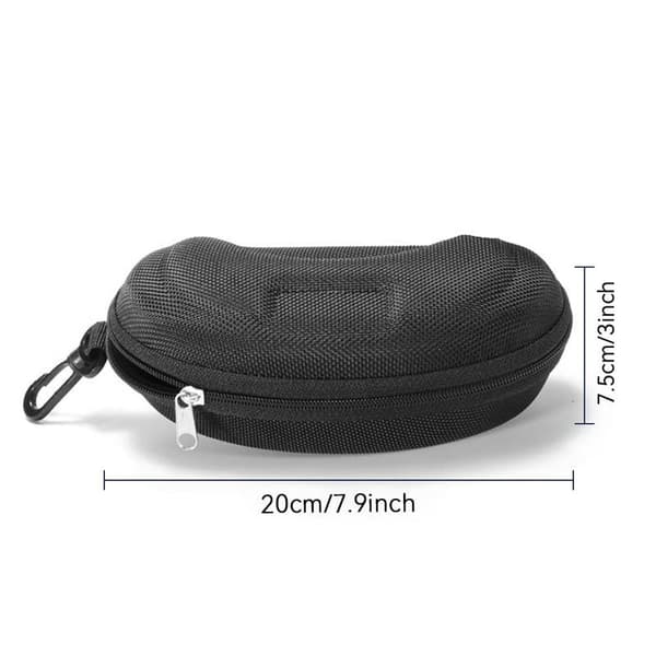 Eyeglass Case, Hard Zipper Sunglasses Case, Portable Travel Eyeglass Case with Plastic Hook
