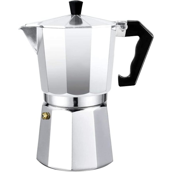 Italiensk Moka Express Aluminium Espressobryggare - Transparent Lock (9 Koppar 450 Ml)