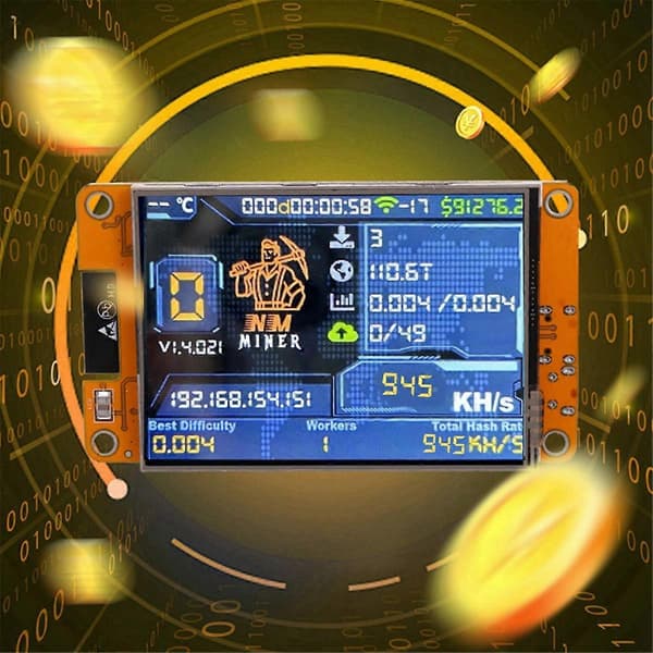 NMMiner NerdMiner 945KH/S Hashrate 2,8 tommer Smart Display Bitcoin