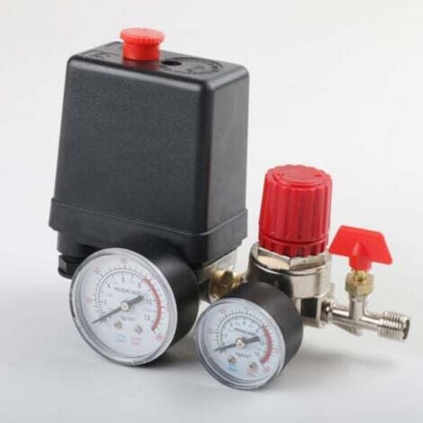 Luftkompressor trykafbryderventil, luftkompressor med regulatorer, manometer (plasttrykmåler)
