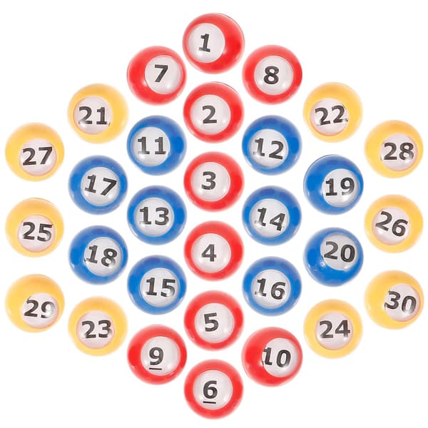 30 stk Bingo-kuler Nummererte Lottokuler Spillkuler Rekvisitter Plastutskiftningsnummerkuler