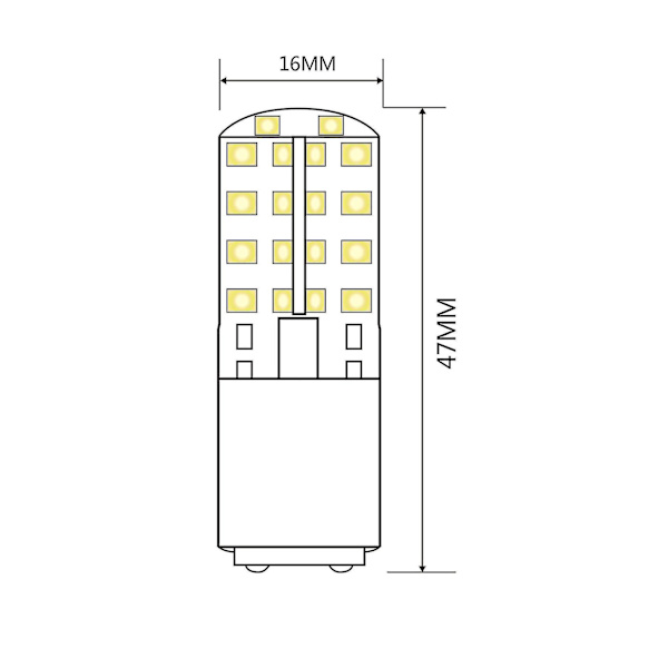 Led-lampor 12v 3w, varm 3000k, S för , Rvs, bilar, utomhusbelysning, etc. (2-pack)