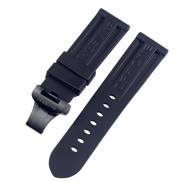 Urrem Silicone Gummi Urrem Rem Til Panerai Rem Stål Spænde Sort