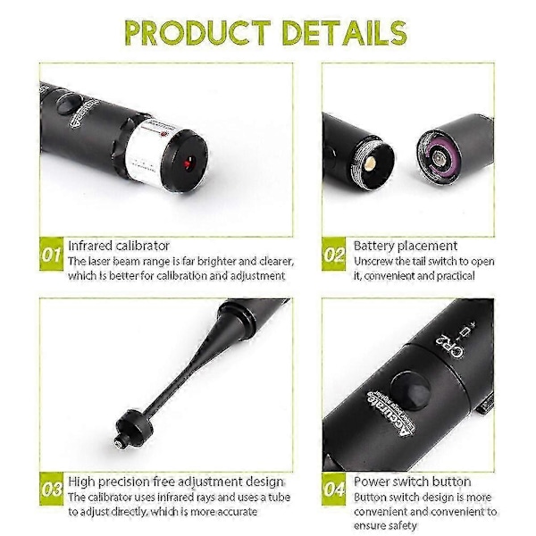 Bore Sighter-kit med bärväska Justerbar Universal Jaktverktyg Lätt Slitstark Boresight