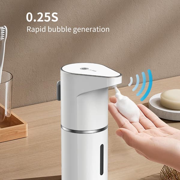 Automatic Sensor-Activated Foaming Soap Dispenser - USB Charging - 350ml - Wall-Mounted - For Bathrooms - Kitchens - and Dining Rooms