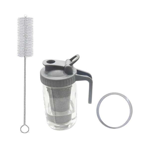 Kaffekande i glas, 946 ml med hældetud, håndtag, låg, filter til iskaffe, lemonade, is