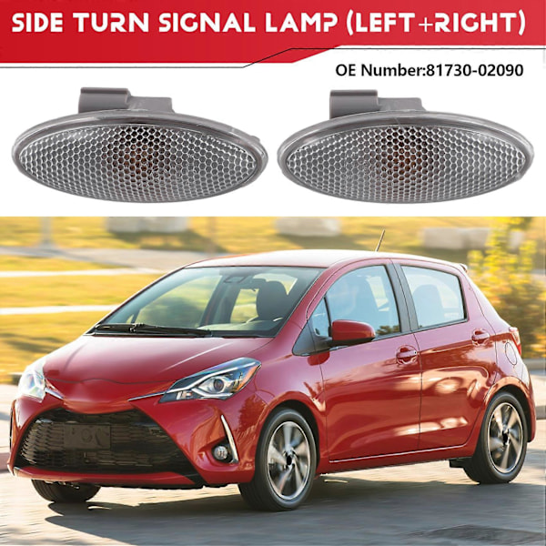 2 STK Sideblinklys Skjermlys Sidelampe 81730-02090 for Toyota Yaris RAV4 Auris Corolla