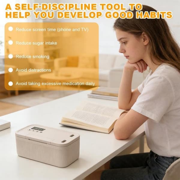 Phone Cabinet - with Time Lock - Phone Cabinet with Timer - Lockable Cabinet for Self-Control in Addiction - Storage Box with Time Lock | Dimensions: 24