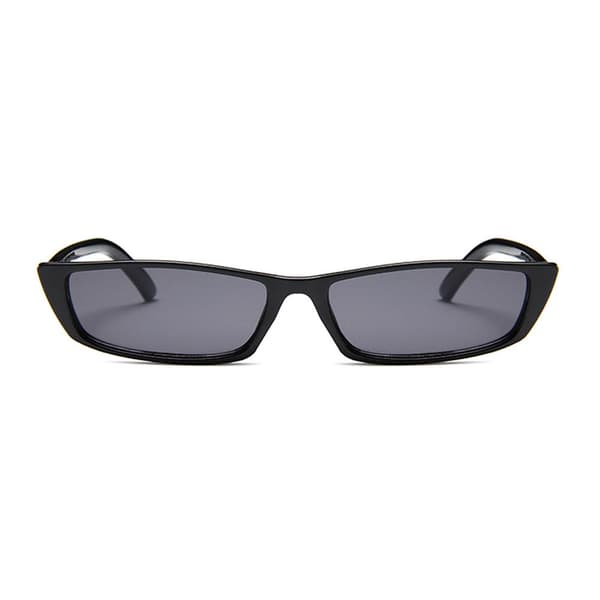 Sorte Smalle Retro Solbriller Sort Glas