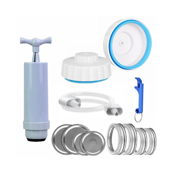 Elektrisk Vakuumforsegler Kit for Glass - Enkel å Bruke - Passer Brede & Vanlige Glassmunninger