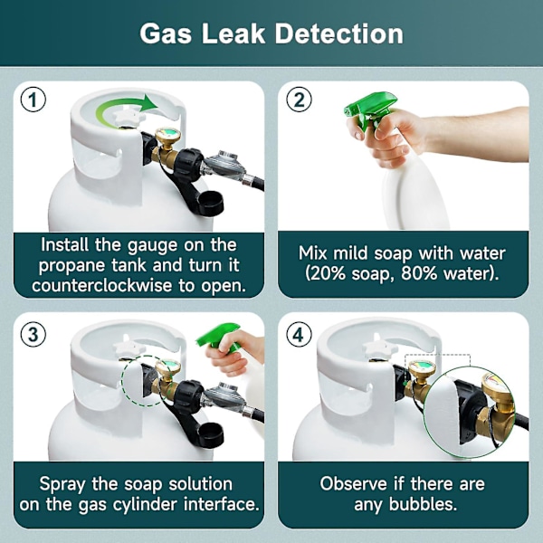 Propan Tank Y-Delareadapter 2-vägs LP Gas T-koppling med Mätare