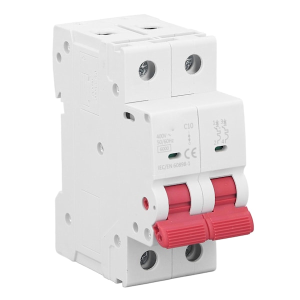 Miniatyrkretsbrytare 2P Läckskydd 20A 6KA Hög Brytkapacitet 400V