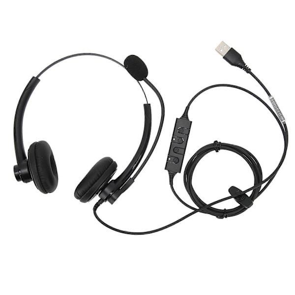 Trådløst Telefonheadset Støjreduktion Binaural Business Hovedtelefon med Mic til Call Center Kundeservice USB Stik